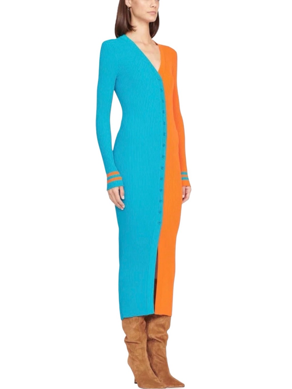 STAUD Miami Dolphins Knit Bodycon Maxi Dress Size Medium